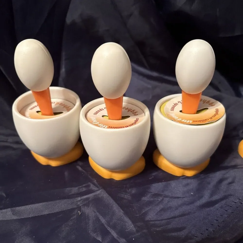 New MSC International 4 Egghead Cups & Spoons Sets‎